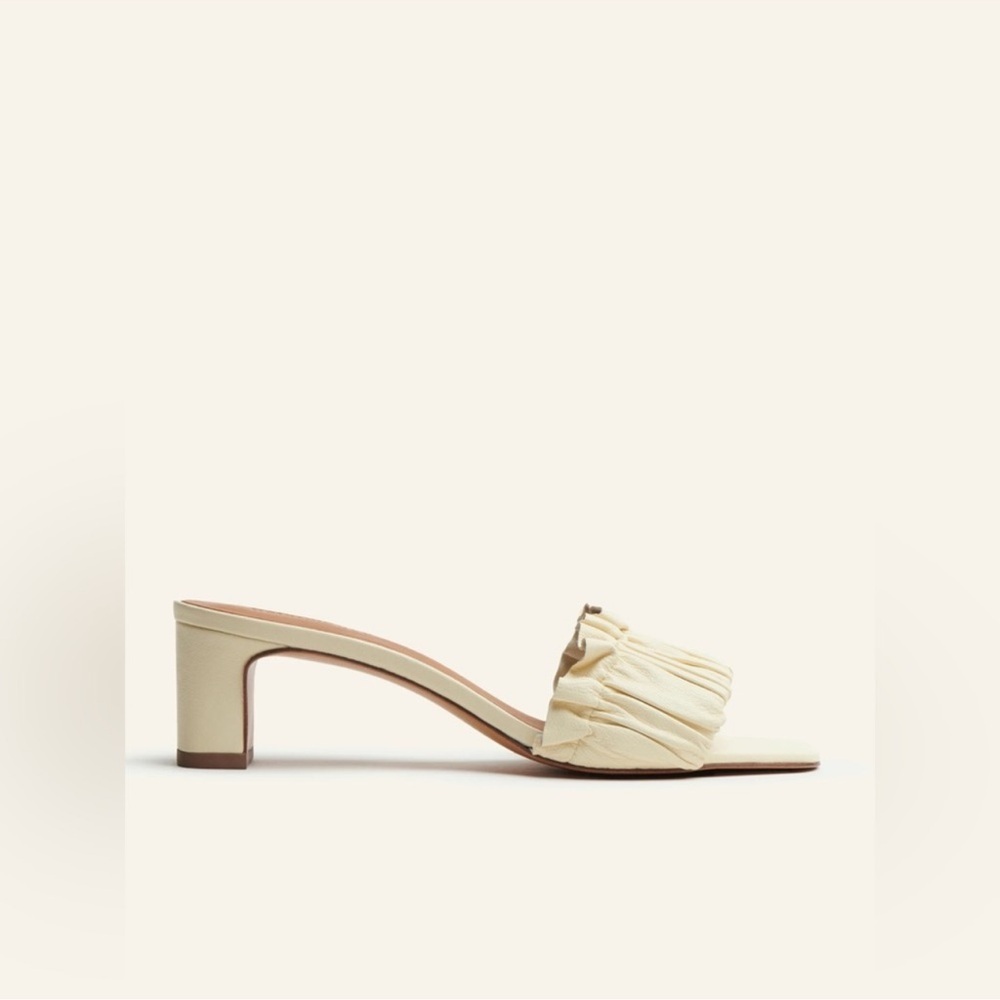 Reformation Shereen Ruched Block Heel Mule Size 9 - Picture 2 of 10